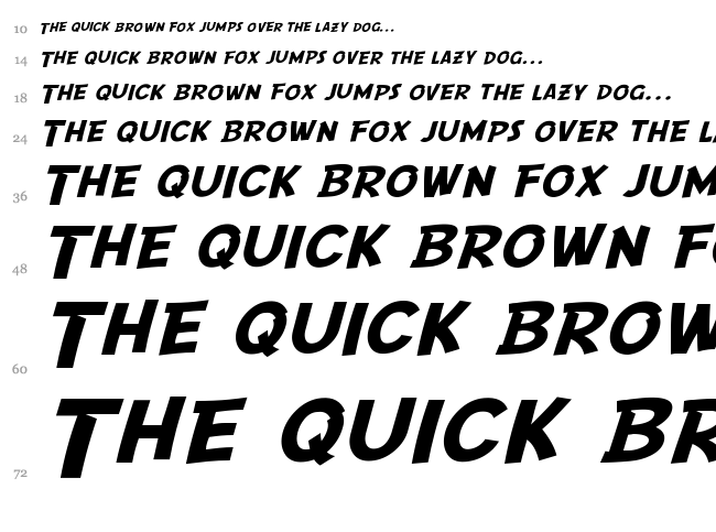 SF Comic Script font waterfall